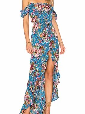 auguste boheme goddess maxi dress AUGUSTE THE LABEL Boheme Goddess Maxi Dress Blush Floral Print Size 8